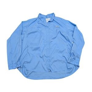 Columbia PFG Blue Long Sleeve Button-Up Shirt Fishing Outdoor Vented 3X